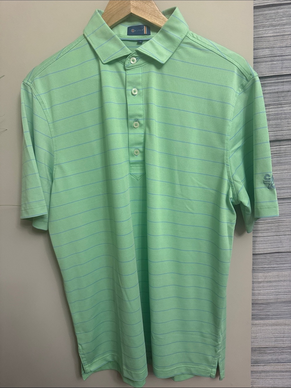 Men's Stitch Green Short-Sleeve Polo Shirt size M